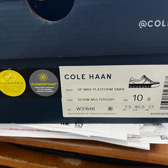 NWT Cole Haan Women's Platform Sneaker Blue and White Size 10B - Picture 7 of 7